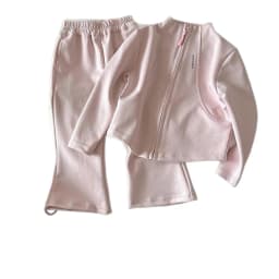 2026 New Fashion Baby Girls 2PCS/Set Sports Clothes Solid Color Zipper Jacket Tops Flared Pants Suit For Spring Autumn Kids