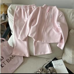 2026 New Fashion Baby Girls 2PCS/Set Sports Clothes Solid Color Zipper Jacket Tops Flared Pants Suit For Spring Autumn Kids