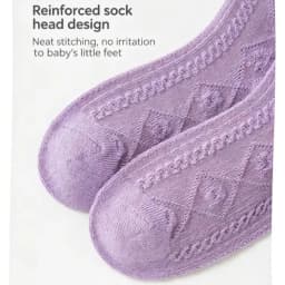Girls Cotton Socks Spring Ruffle Socks Floral Purple Bowknot Socks 5 Pairs Mid Calf Socks 1-12Y Children's Cotton Socks