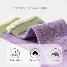 Girls Cotton Socks Spring Ruffle Socks Floral Purple Bowknot Socks 5 Pairs Mid Calf Socks 1-12Y Children's Cotton Socks