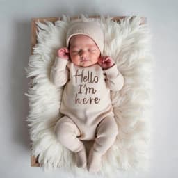 Ylsteed "Hello" Embroidery Knitting Newborn Birth Announcement Outfits Footed Jumpsuit Baby Boy Girl Photography Props Newborn