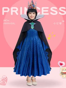 Children's Day Movie Snow White Evil Queen Cosplay Costume Party Dresses For Girls Poison Queen Dresses Kids Girl Princess Dress