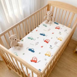 Cute Printed Patterned Sheet/Mattress Cover, Children's 100% Cotton Breathable and Moisture-Wicking Patchwork Mattress Cover.