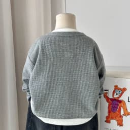 Children Boys Sweatshirt RAISE YOUNG Autumn 2026 Infant Babys Boys Pullovers Casual 1-10Yrs Kids Boys Waffle Fake Two Piece Tops