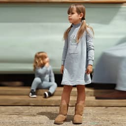 BARCALI Fall Blue French Terry Pocket Set 2pcs Children's Outfit Embroidery Design for Girl Boys And Baby Teenage Clothing Set