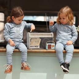 BARCALI Fall Blue French Terry Pocket Set 2pcs Children's Outfit Embroidery Design for Girl Boys And Baby Teenage Clothing Set