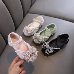 Kids Girls Sandals Fashion Sequins Rhinestone Bow Girls Princess Baby Girl Shoes Children Flat Sandals Size 21-36