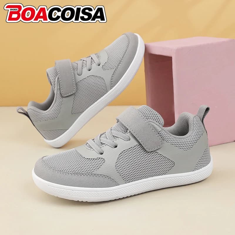 Children's Boys Girls Sneakers Kids Wide Barefoot Shoes Infant Toddler for Baby Outdoor Mesh Sports Running Casual Flat Tennis