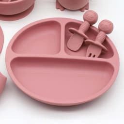 8 pcs Set Food Grade Silicone Tableware Set Bib Bowl Dining Plate Strong Suction Straw Cup Cartoon Short and Wooden Spoon Fork
