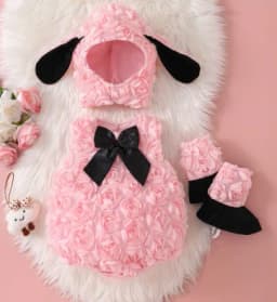 1-6Y Cute Baby Girls Lamb Costume for Toddler Kids Sheep Halloween Costume Animal Themed Cosplay Photography Party Costume