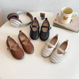 Girls' Autumn New Children's Hollow Show Summer Princess Shoes Children's Soft-soled Single School Student Loafer