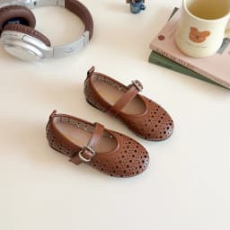 Girls' Autumn New Children's Hollow Show Summer Princess Shoes Children's Soft-soled Single School Student Loafer