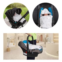 Infant Car Seat Blanket With Windproof Hooded 90*90Cm Double Sides Usable Autumn Winter Warm For Boys Girls Baby Blanket