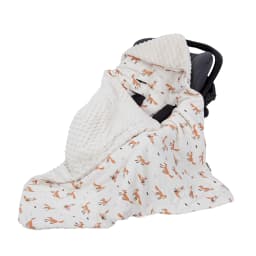 Infant Car Seat Blanket With Windproof Hooded 90*90Cm Double Sides Usable Autumn Winter Warm For Boys Girls Baby Blanket