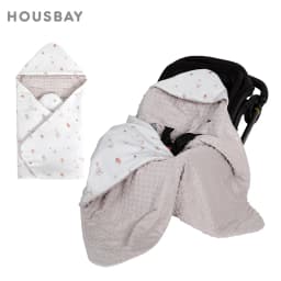 Infant Car Seat Blanket With Windproof Hooded 90*90Cm Double Sides Usable Autumn Winter Warm For Boys Girls Baby Blanket