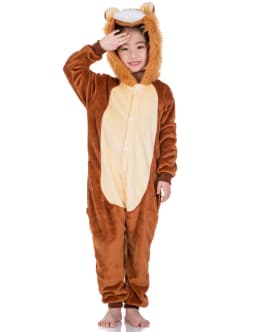 Kigurumi Girls Boys Cartoon Sleepwear Kids Children Cute Lion Onesies Animal Flannel Pajamas For Christmas Halloween Party