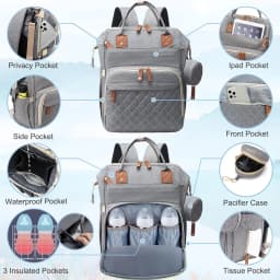 Travel Diaper Bag Backpack for Baby Boys And Girls - Large Capacity Baby Bag with Pad And Pacifier Case - Convenient for Dad And