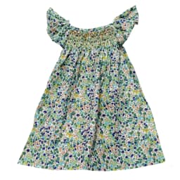 Floral Summer Dress for 1 2 3 4 5 6 Years Girls Smocking Design with Flying Sleeve Baby Toddler Daily Cute Clothes