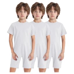 Children 3Pcs Anti-strip Adaptive Bodysuit Special Needs Clothing Short Sleeve Back Zipper Jumpsuit for Autism Sensory kids