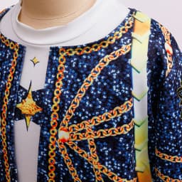 Popular Singer Cosplay Suit Kids 3Pcs Outfit Korean Style Costume Stage Performance Girl Team Uniform Gold Chain Print Coat+Vest