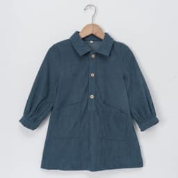 Casual Loose Girls Corduroy Dress 2026 Retro Fall New Children's Lapel Buttons Long-Sleeved Dresses With Pockets Winter Clothing