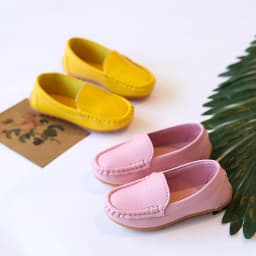 Kids'Casual Shoes Solid Color PU Leather Fashion Spring Flat Shoes For Children Anti-slip Black White Shoes Size 21-36