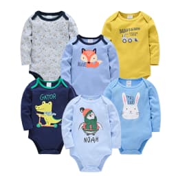 2023 Baby Girls Clothes 3 6 pcs/lot pour nouveaux Cotton Long Sleeve Girl Bodysuit 0-24 Months Newborn Boys Clothing Toddler