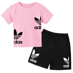 New Children Letter-Print Summer T-shirt Boy Girl Toddler3-12Years Short-Sleeved+Shorts Charming Casual Fashion Sports Brand Set