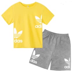 New Children Letter-Print Summer T-shirt Boy Girl Toddler3-12Years Short-Sleeved+Shorts Charming Casual Fashion Sports Brand Set
