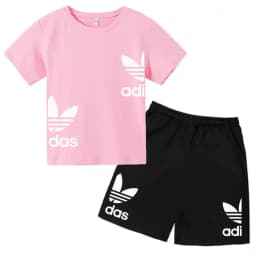 New Children Letter-Print Summer T-shirt Boy Girl Toddler3-12Years Short-Sleeved+Shorts Charming Casual Fashion Sports Brand Set
