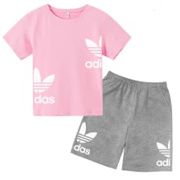 New Children Letter-Print Summer T-shirt Boy Girl Toddler3-12Years Short-Sleeved+Shorts Charming Casual Fashion Sports Brand Set