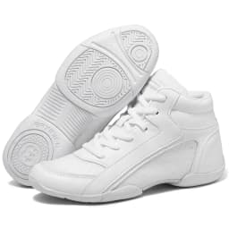 BAXINIER Girls White High Top Cheerleading Shoes for Kids - Lightweight Training and Competition Sneakers for Dance and Tennis