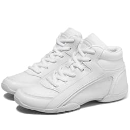 BAXINIER Girls White High Top Cheerleading Shoes for Kids - Lightweight Training and Competition Sneakers for Dance and Tennis