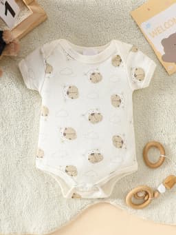 0-9M Baby 8 Pieces Layette Set, Neutral Cartoon Lion Print Soft Cotton All Season Newborn Infant Outfit