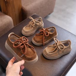 2026New Fashion Children Casual Shoes Retro Soft Sole Kids Leather Shoes Round Toes Boys Girls Flat Shoes Classic British Style