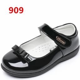 Children's Metal Buckle Leather Shoes Girls Ceremonial Show Small Leather Shoes Girls Bow Princess Shoes Children Perform Flats
