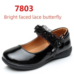 Children's Metal Buckle Leather Shoes Girls Ceremonial Show Small Leather Shoes Girls Bow Princess Shoes Children Perform Flats