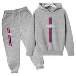 Kids Autumn Spring Casual Paris Print 2pcs Hoodie+Pants Tracksuits 2-13Years Boys Girls Fashion Streetwear Children Clothes Sets
