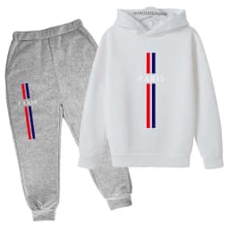 Kids Autumn Spring Casual Paris Print 2pcs Hoodie+Pants Tracksuits 2-13Years Boys Girls Fashion Streetwear Children Clothes Sets
