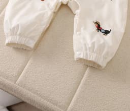 Spring Autumn Infant Baby Hooded Romper Cute Dog Embroidery Zipper Baby Clothes Long Sleeve Newborn Windproof Jumpsuit