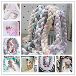 Baby Bed Bumper Crib Anticollision Newborn Protection Knot Braid Pillow Cushion Cot Protector Crib Bedding Set 1M/2M3M/4M