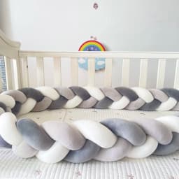 Baby Bed Bumper Crib Anticollision Newborn Protection Knot Braid Pillow Cushion Cot Protector Crib Bedding Set 1M/2M3M/4M