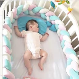 Baby Bed Bumper Crib Anticollision Newborn Protection Knot Braid Pillow Cushion Cot Protector Crib Bedding Set 1M/2M3M/4M