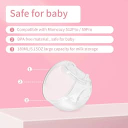 2 Sets Replacement Parts for Momcozy S12 Pro/S9 Pro Milk Cups: Collection Cup, Duckbill Valve, Flange, Diaphragm & Connector