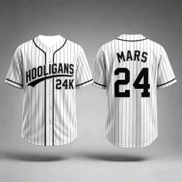 Unisex 2026 Bruno Mars 24K Hooligans Baseball Jersey Short Sleeve Hip Hop Streetwear Top for Fans Men Women Kids Adults