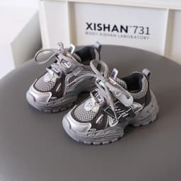 Thick-soled Children's Sports Shoes Autumn Leather Fashion Girl's Running Shoes Boys' Casual Shoes Lace-up Soft Sole Kids Shoes