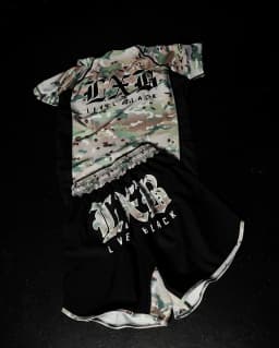 2025 New LXB Level Black Camo Gym Set Men's Quick Drying Rash Guard & Shorts Breathable MMA Training Suit Streetwear Sportswear