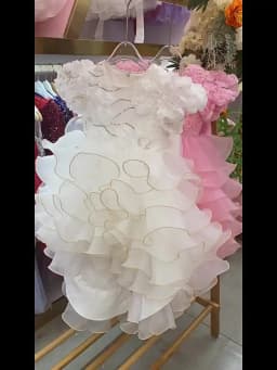 Girls' birthday dress 2026 New Girls' Puff Sleeve Train Princess Dress Elegant wedding flower girl dress Carnival Choir Fashion