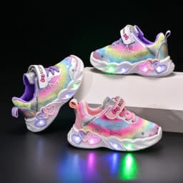 Autumn New Children's Sports Shoes Colorful Star Print Children's LED Light Shoes Soft Sole Girls Causal Sneakers 2-6 Years Old