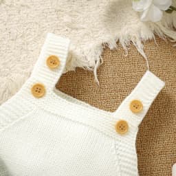 2PCS Baby Clothes Set Winter Long Sleeve Button Up Sweaters Cardigans+Strap Rompers Newborn Infant Outfits 0-18m Toddler Costume